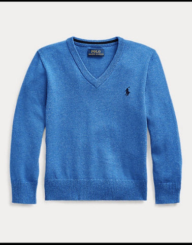 Cotton V-Neck Sweater By Ralph Lauren