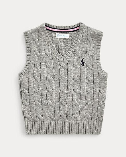 Cable-Knit Cotton Sweater Vest By Ralph Lauren