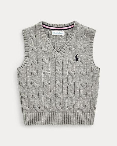 Cable-Knit Cotton Sweater Vest By Ralph Lauren