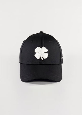 قبعة كلوفر 41  الفاخرة (أسود/شعار أبيض)